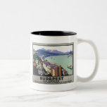 Budapest Via Harwich Vintage Travel Poster Mug