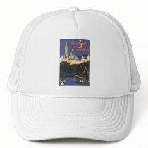 Budapest Vintage Travel Poster Trucker Hats