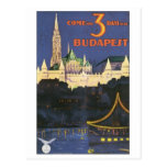 Budapest Vintage Travel Poster Post Card