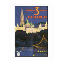 Budapest Vintage Travel Poster Postcards