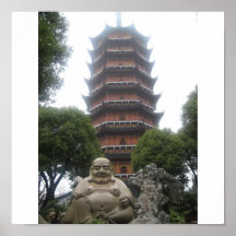Buddah et pagoda poster