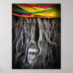 Buddha and The Tree Thailand Travel Photo Poster