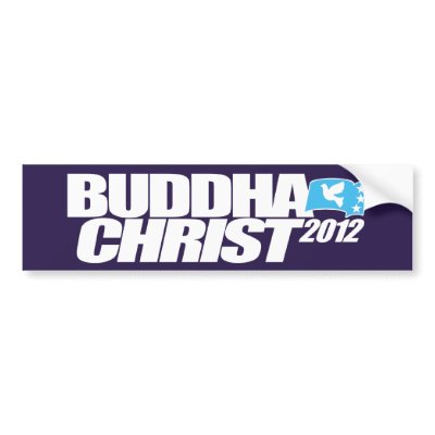 Buddha Christ 2012 Bumper Sticker by luke_orb
