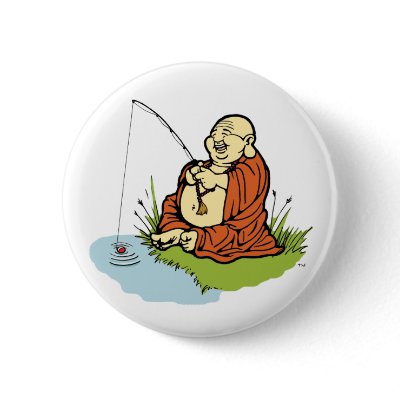 Buddha Fishing Button by TheBuddhaStore