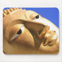 Buddha head against a blue sky -  mouse mat