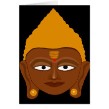 Buddha Head Greeting Card (Black)