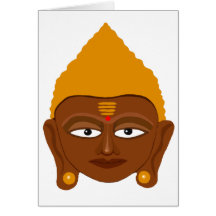 Buddha Head Greeting Card (White)