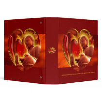 BUDDHA Heart & GAYATRI MANTRA | 2x fire red Binders