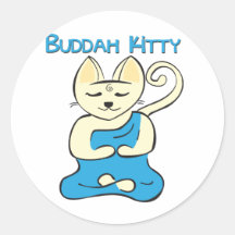 Buddha Kitty Round Sticker