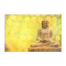 buddha light (yellow) gespannter galerie druck