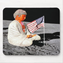 Buddha meditating on the Moon Mouse Pads