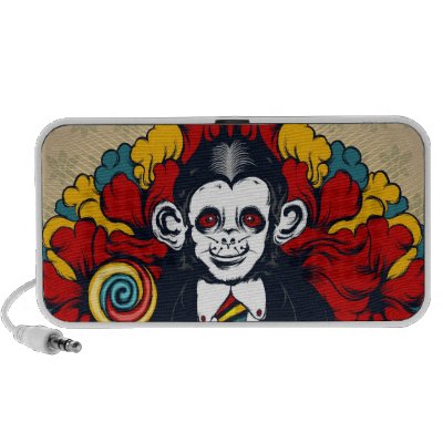 Buddha monkey Doodle Speakers by Kzeng119