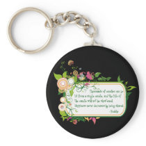 Buddha Single Candle Quote Keychain