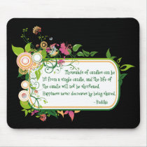 Buddha Single Candle Quote Mouse Pads