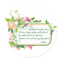 Buddha Single Candle Quote Sticker