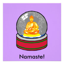 Buddha Snow Globe Personalized Invitations