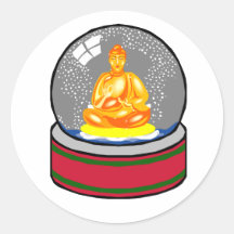 Buddha Snow Globe Sticker