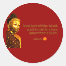 Buddha ~ Thousands Of Candles Can Be Lit ... Round Stickers