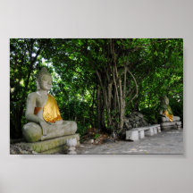 Buddhas se reposant cambodgien affiche