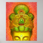 Buddhism Poster Kuan Yin Buddha Crown Zen Buddhist
