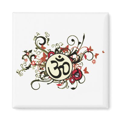 Buddhist Floral Om Refrigerator Magnets by BuddhaGifts