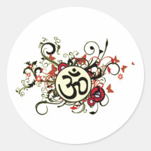 Buddhist Floral Om Sticker