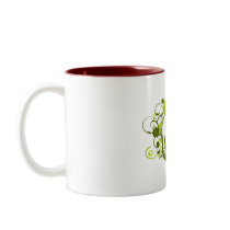 Buddhist Green Floral Om Coffee Mugs