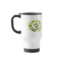 Buddhist Green Floral Om Mugs