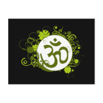 Buddhist Green Floral Om Postcards