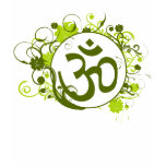 Buddhist Green Floral Om t-shirts