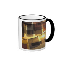 Buddhist prayer flags in the sunset, mugs