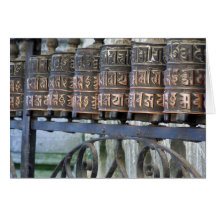 BUDDHIST PRAYER WHEELS, NEPAL GREETING CARDS