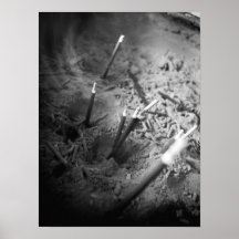 Buddhist Temple Incense Pot, Oahu B&W Print