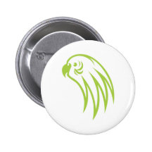 Budgerigar Bird Pondering Pinback Button