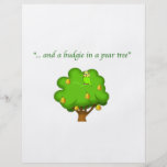 Budgie in a Pear Tree Full Color Flyer