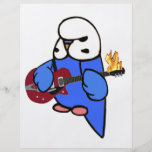 Budgie Rocks-Red Guitar Flyers