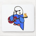 Budgie Rocks-Red Guitar Mouse Pads