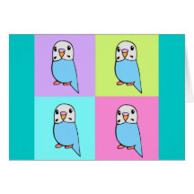 Budgies Pop Art Greeting Cards