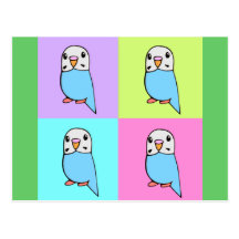 Budgies Pop Art Postcard