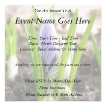 Buds In The Spring Crocus Garden Personalized Announcements