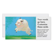 Buffalo art fun happy leaping white bison painting photo card