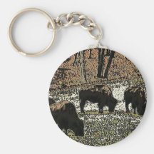 Buffalo Art Wild West Western Theme Key Chain