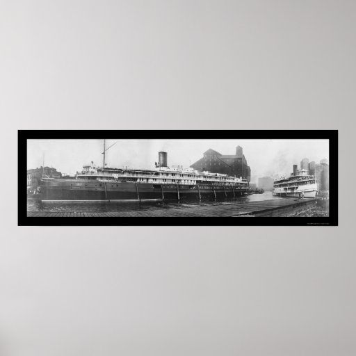 Buffalo Boat Docks, NY Photo 1909 Posters