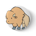 Buffalo Cartoon Pinback Buttons
