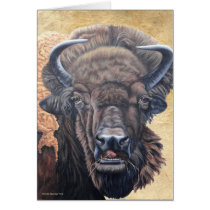 Buffalo Eating Greeting Card