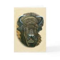 Buffalo Eating Greeting Cards