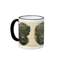 Buffalo Eating Coffee Mugs