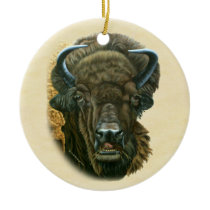Buffalo Eating Ornament
