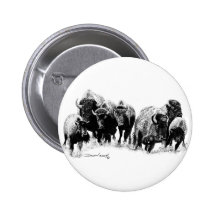 Buffalo Herd Pinback Buttons