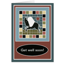 Buffalo mosaic tile Get Well card